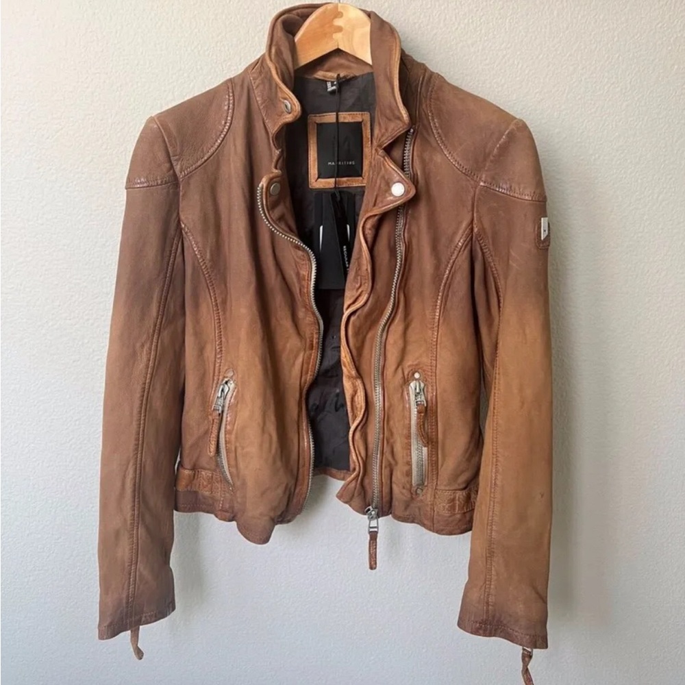 Mauritius Caramel  Leather Jacket - Size XL
